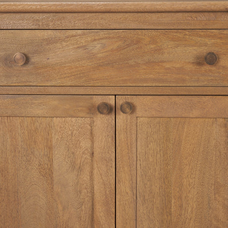 Baron Light Brown Solid Wood w/ Antiqued Brass Knobs 3-Drawer 6-Door Sideboard by Mercana at Eve Furniture