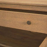 Baron Light Brown Solid Wood w/ Gunmetal Knobs 2-Door Accent Cabinet by Mercana at Eve Furniture