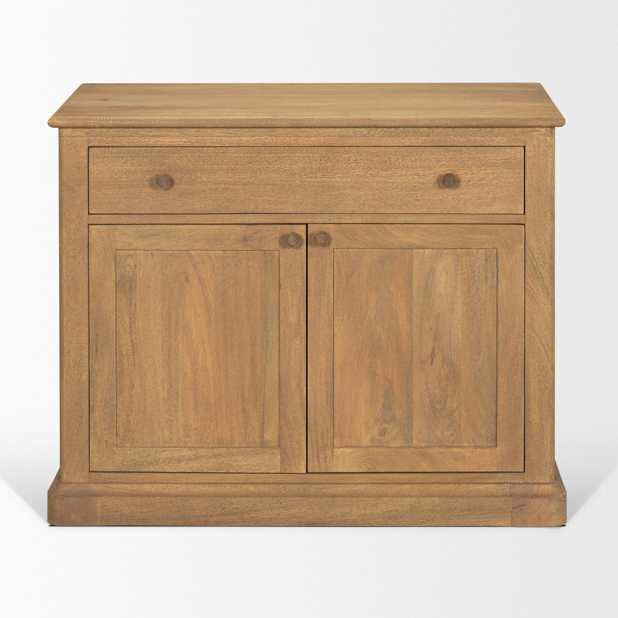 Baron Light Brown Solid Wood w/ Gunmetal Knobs 2-Door Accent Cabinet by Mercana at Eve Furniture