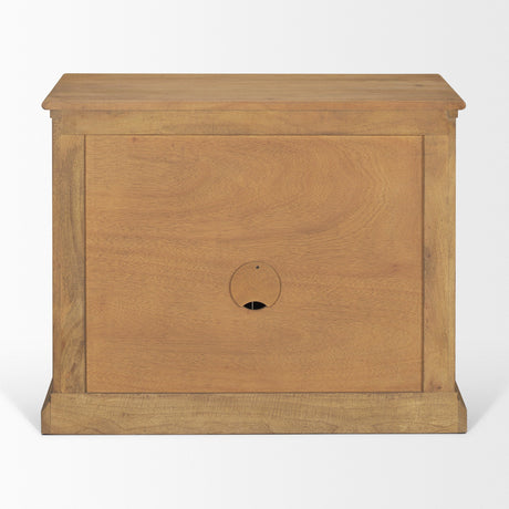 Baron Light Brown Solid Wood w/ Gunmetal Knobs 2-Door Accent Cabinet by Mercana at Eve Furniture