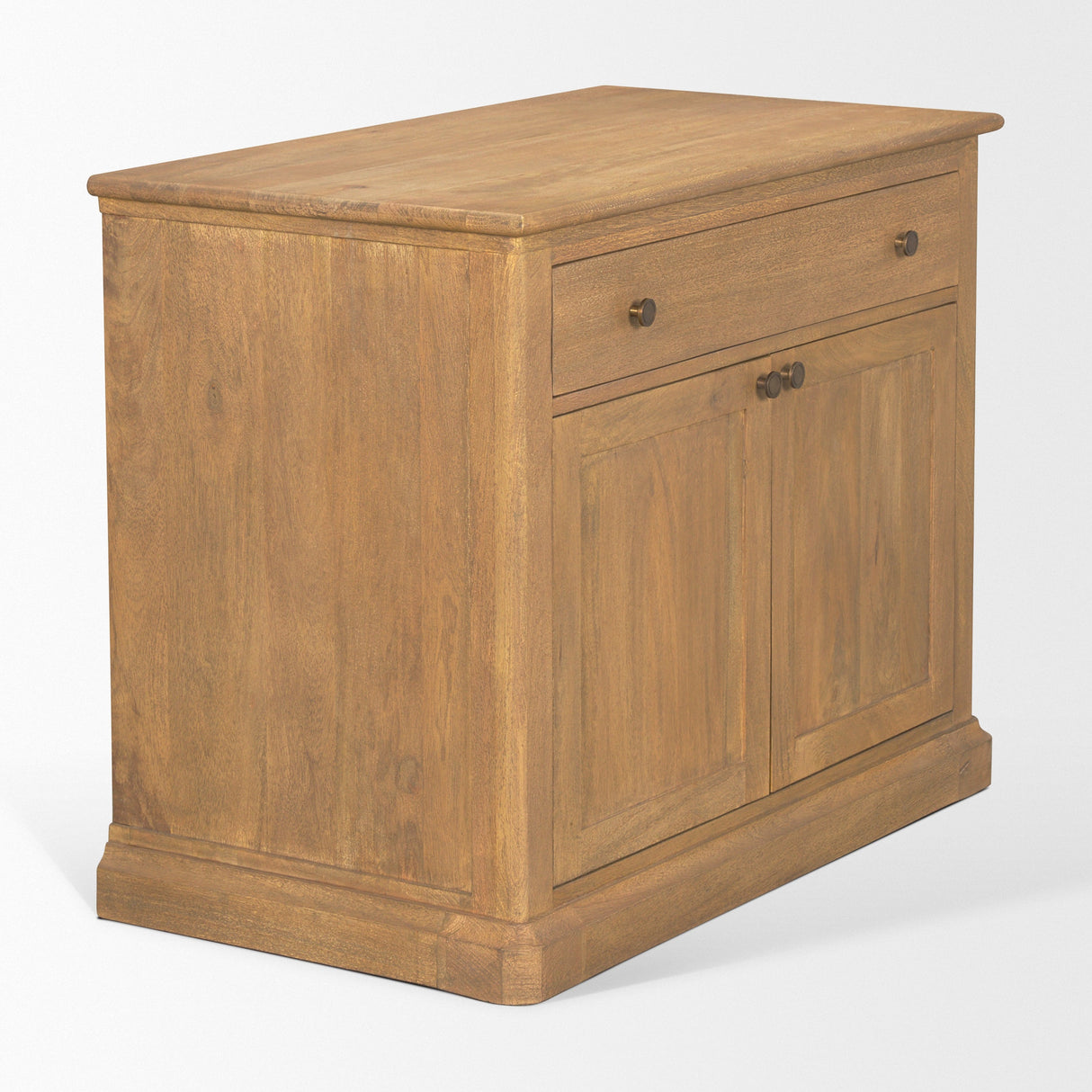 Baron Light Brown Solid Wood w/ Gunmetal Knobs 2-Door Accent Cabinet by Mercana at Eve Furniture