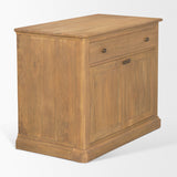 Baron Light Brown Solid Wood w/ Gunmetal Knobs 2-Door Accent Cabinet by Mercana at Eve Furniture