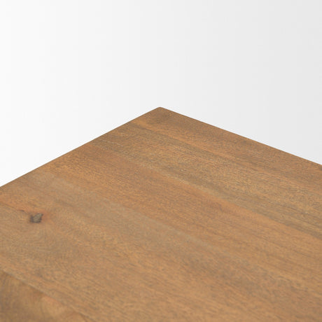 Baron Light Brown Solid Wood w/ Gunmetal Knobs 2-Door Accent Cabinet by Mercana at Eve Furniture