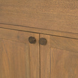 Baron Light Brown Solid Wood w/ Gunmetal Knobs 2-Door Accent Cabinet by Mercana at Eve Furniture