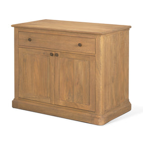 Baron Light Brown Solid Wood w/ Gunmetal Knobs 2-Door Accent Cabinet by Mercana at Eve Furniture