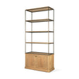 Baron Light Brown Wood w/ Gunmetal 2-Door Open Shelving Unit by Mercana at Eve Furniture