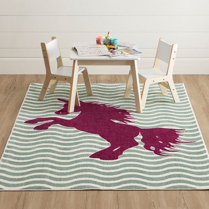 Baron Sage Green/Fuchsia Area Rug