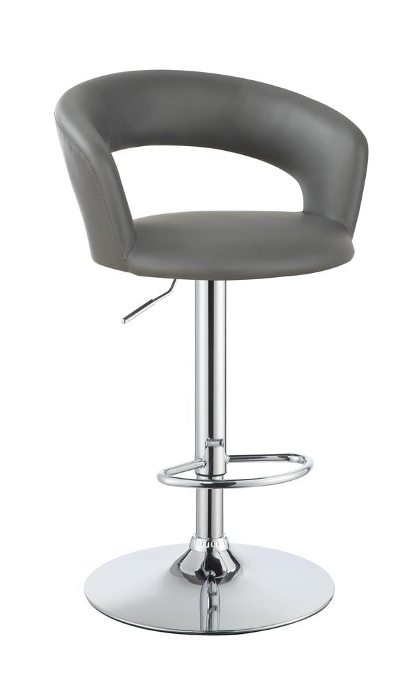 Barraza Gray/Chrome 29" Adjustable Height Bar Stool