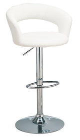 Barraza White/Chrome 29" Adjustable Height Bar Stool