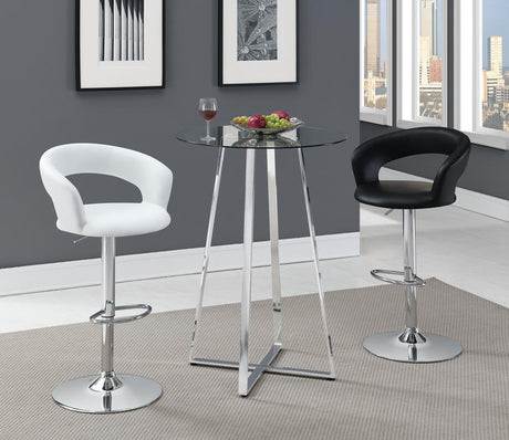 Barraza White/Chrome 29" Adjustable Height Bar Stool