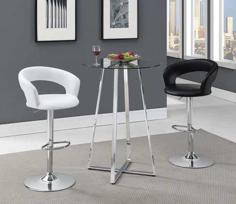 Barraza Black/Chrome 29" Adjustable Height Bar Stool by Coaster at Eve Furniture
