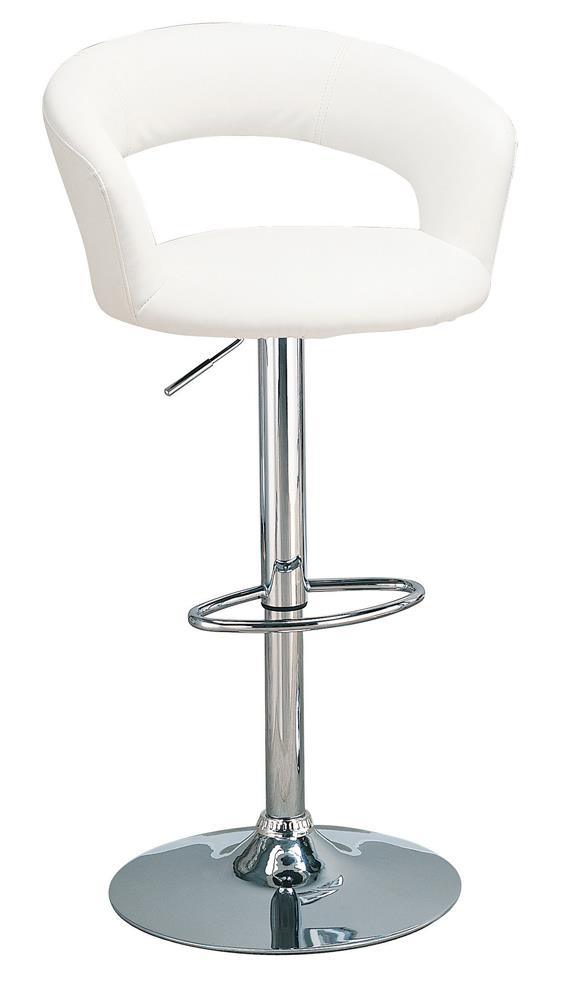 Barraza White/Chrome 29" Adjustable Height Bar Stool by Coaster at Eve Furniture