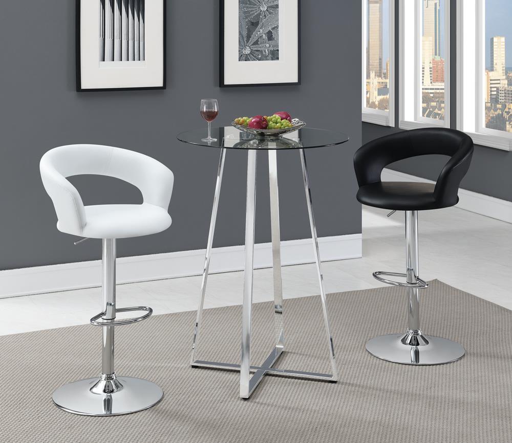 Barraza White/Chrome 29" Adjustable Height Bar Stool by Coaster at Eve Furniture