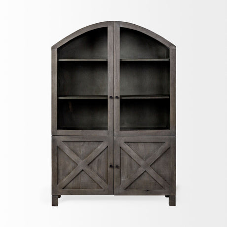 Barrett Gray Solid Wood Display Cabinet by Mercana at Eve Furniture
