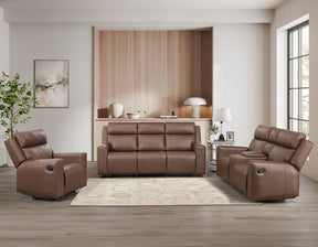 Barron Brown 3-Piece Manual Reclining Living Room Set by Steve Silver at Eve Furniture
