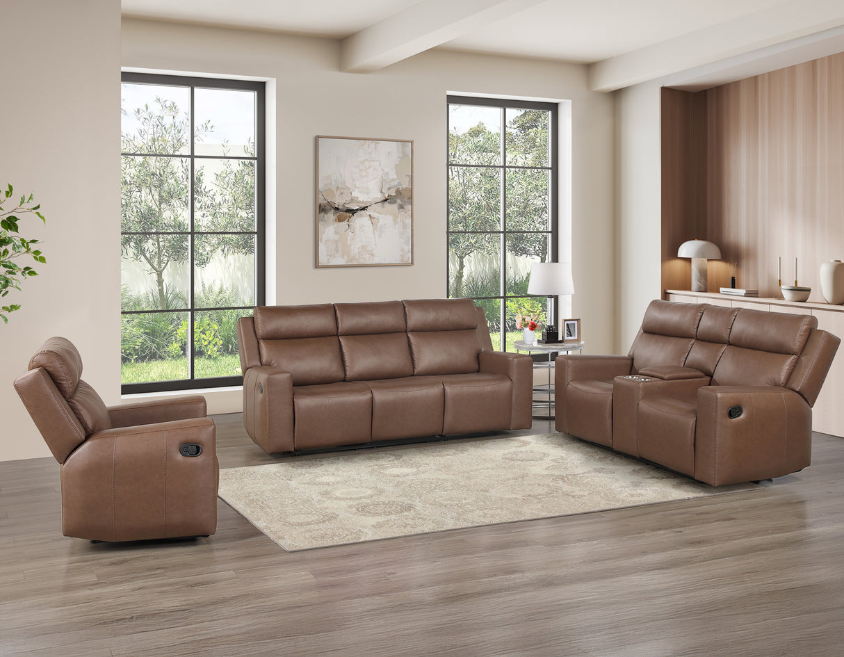 Barron Brown Manual Reclining Living Room Set by Steve Silver at Eve Furniture