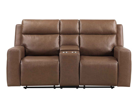 Barron Brown Manual Reclining Loveseat by Steve Silver at Eve Furniture