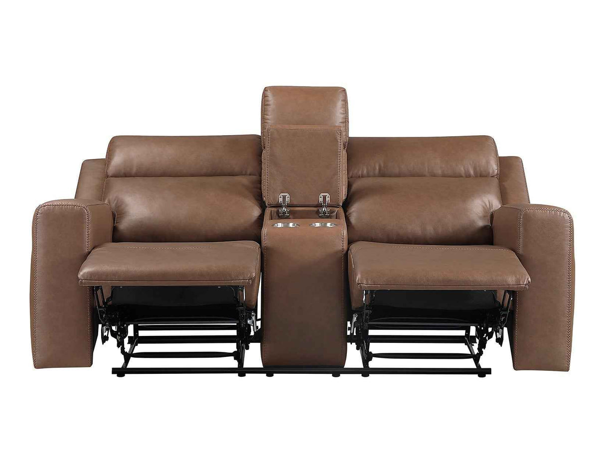 Barron Brown Manual Reclining Loveseat by Steve Silver at Eve Furniture