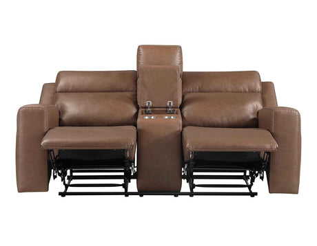 Barron Brown Manual Reclining Loveseat by Steve Silver at Eve Furniture