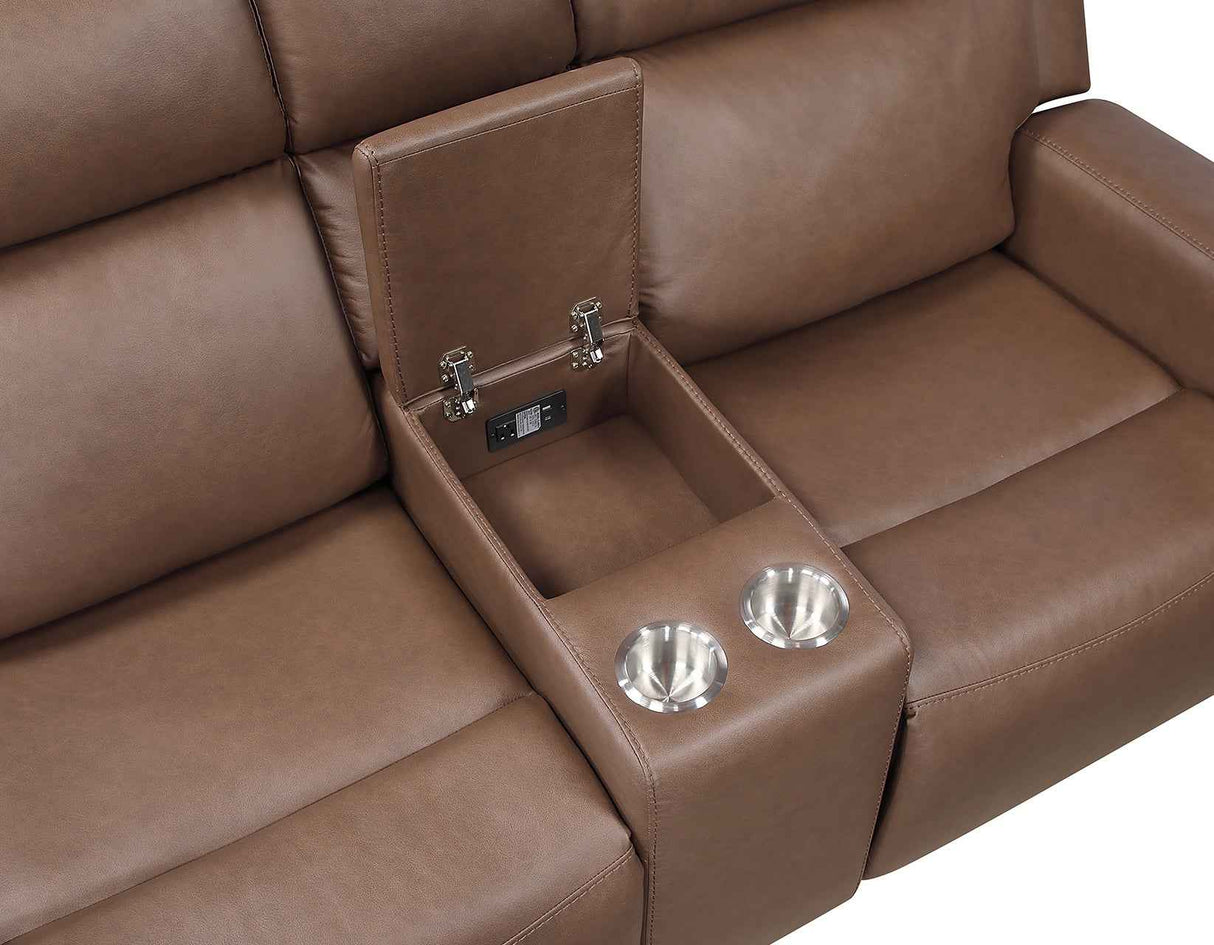 Barron Brown Manual Reclining Loveseat by Steve Silver at Eve Furniture