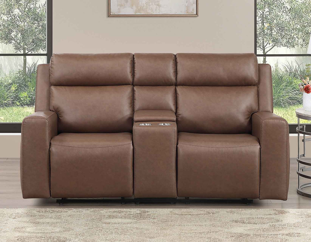 Barron Brown Manual Reclining Loveseat by Steve Silver at Eve Furniture