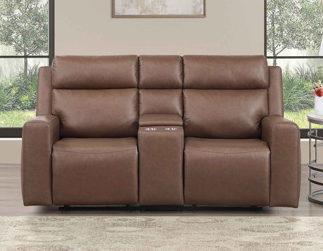 Barron Brown Manual Reclining Loveseat by Steve Silver at Eve Furniture