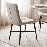 Barrow I Beige Fabric Wrap Black Metal Frame Dining Chair, Set of 2 by Mercana at Eve Furniture