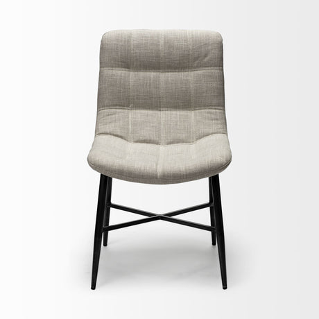 Barrow I Beige Fabric Wrap Black Metal Frame Dining Chair, Set of 2 by Mercana at Eve Furniture