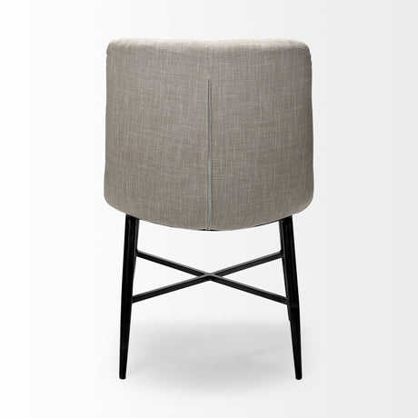 Barrow I Beige Fabric Wrap Black Metal Frame Dining Chair, Set of 2 by Mercana at Eve Furniture