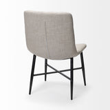 Barrow I Beige Fabric Wrap Black Metal Frame Dining Chair, Set of 2 by Mercana at Eve Furniture