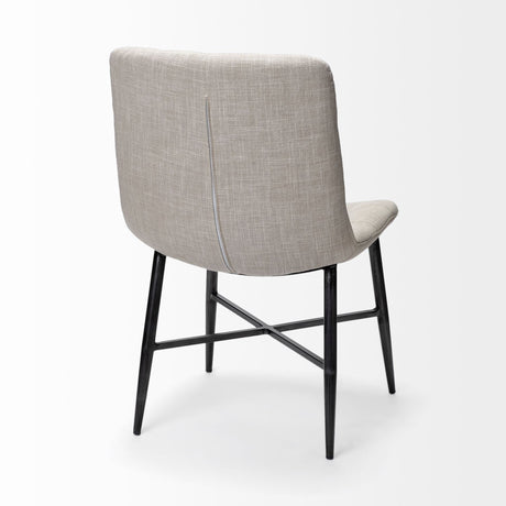 Barrow I Beige Fabric Wrap Black Metal Frame Dining Chair, Set of 2 by Mercana at Eve Furniture