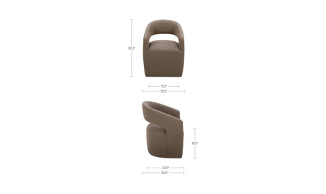 Barrow Rolling Dining Chair Soft Taupe by Moe's Home at Eve Furniture