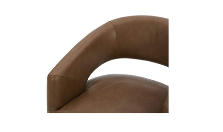 Barrow Rolling Dining Chair Tan Leather by Moe's Home at Eve Furniture