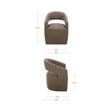 Barrow Soft Taupe Rolling Dining Chair by MOES at Eve Furniture
