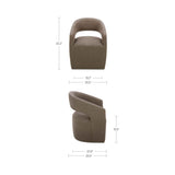 Barrow Soft Taupe Rolling Dining Chair