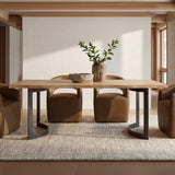 Barrow Tan Leather Rolling Dining Chair by MOES at Eve Furniture