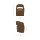 Barrow Tan Leather Rolling Dining Chair by Moe's Home at Eve Furniture