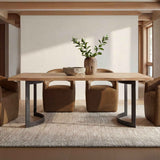 Barrow Tan Leather Rolling Dining Chair by Moe's Home at Eve Furniture