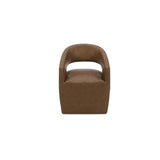 Barrow Tan Leather Rolling Dining Chair by Moe's Home at Eve Furniture