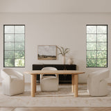 Barrow White Mist Rolling Dining Chair by MOES at Eve Furniture