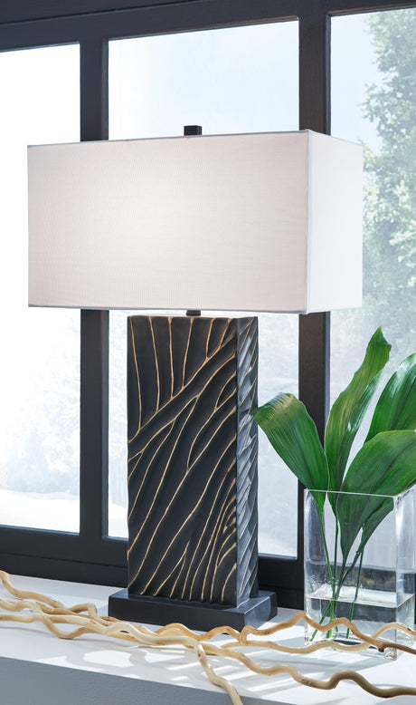 Bartlen Black/Gold Finish Table Lamp by Ashley at Eve Furniture