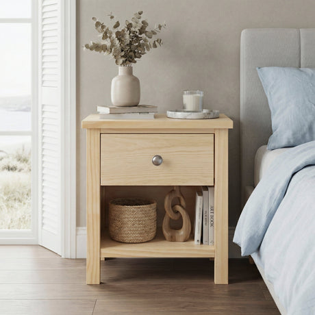 Bartly Natural Nightstand by Homelegance at Eve Furniture