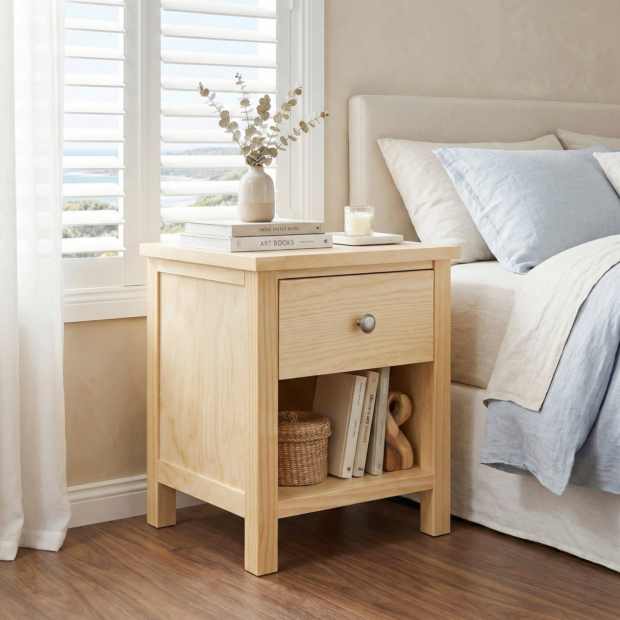 Bartly Natural Nightstand by Homelegance at Eve Furniture