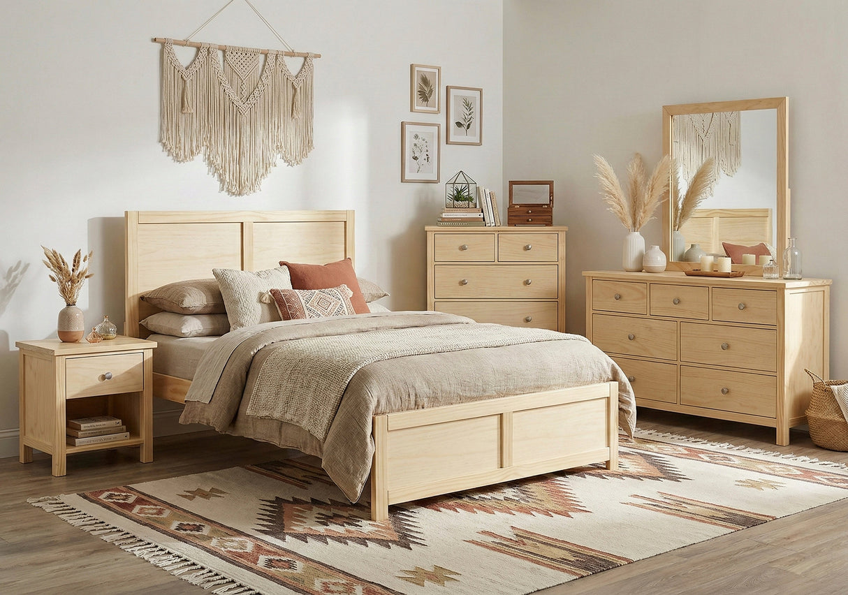 Bartly Natural Pine Full Platform Bed