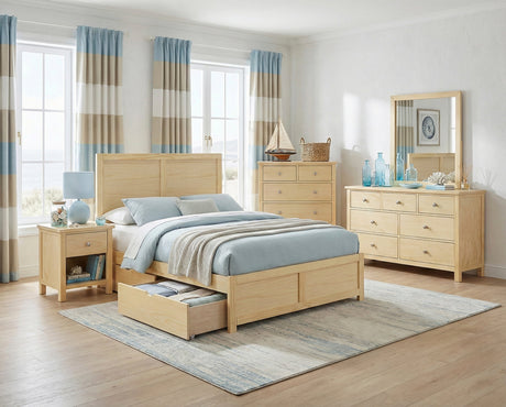 Bartly Natural Pine Full Platform Bed by Homelegance at Eve Furniture