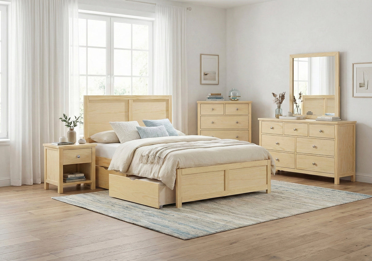 Bartly Natural Pine Full Platform Bed