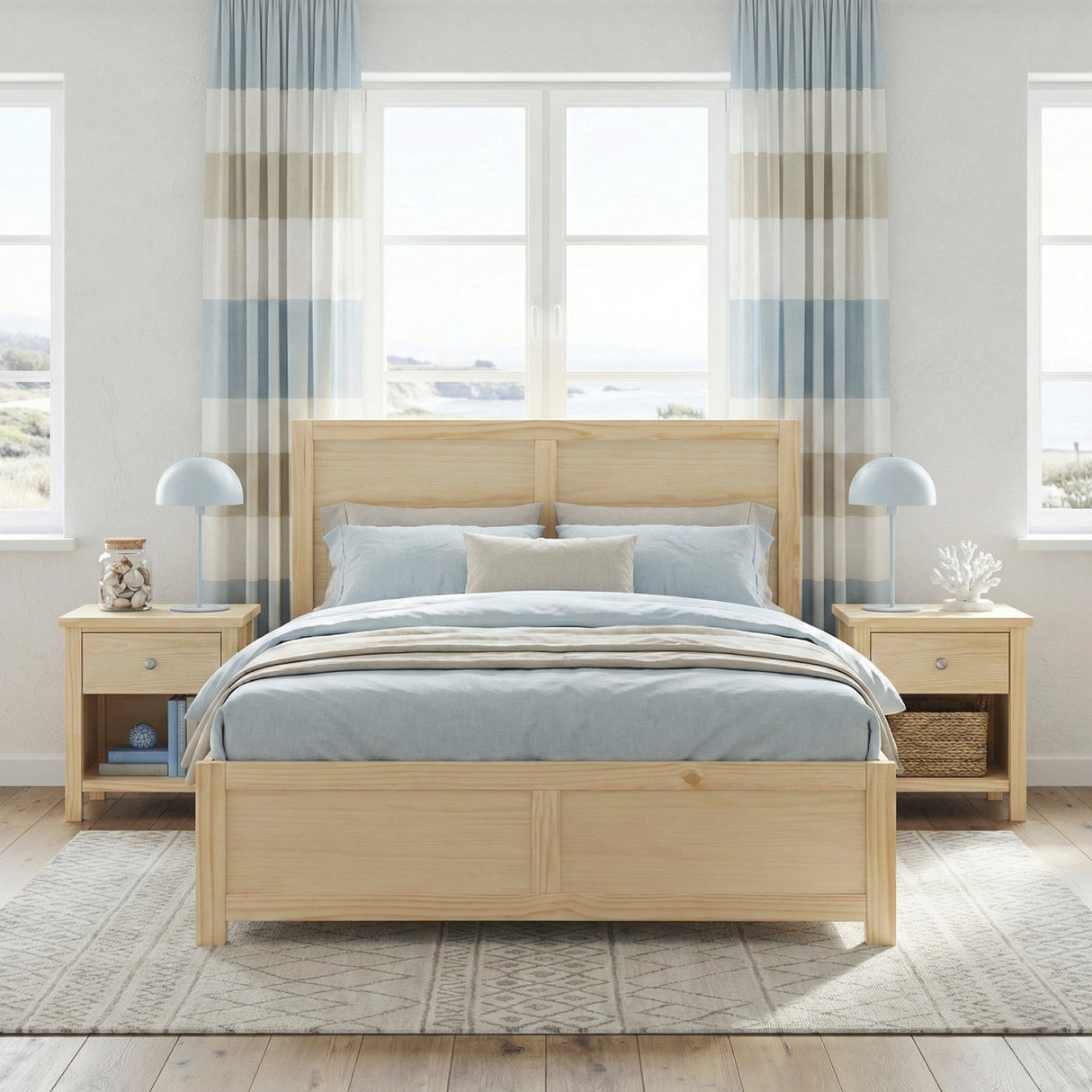 Bartly Natural Pine Full Platform Bed