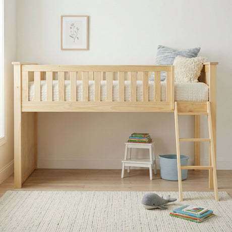 Bartly Natural Pine Low Loft Bunk by Homelegance at Eve Furniture