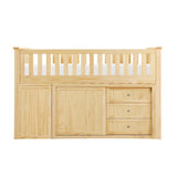 Bartly Natural Pine Low Loft Bunk with Bookcase and 2 Dressers by Homelegance at Eve Furniture