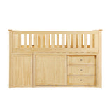 Bartly Natural Pine Low Loft Bunk with Bookcase and 2 Dressers by Homelegance at Eve Furniture